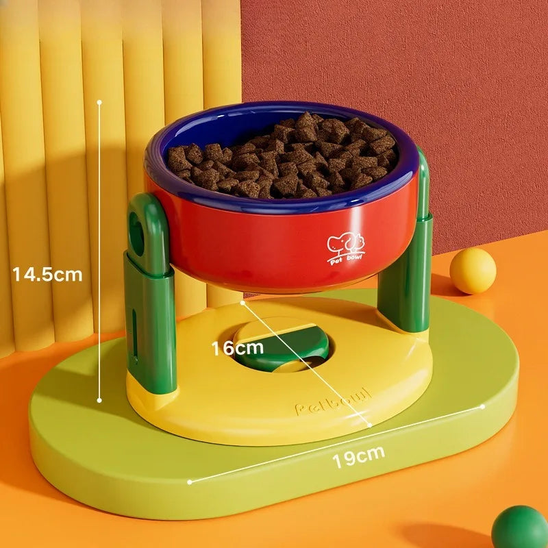 Adjustable Elevated Pet Bowl – Anti-Tip Raised Dog Cat Feeder Elevated Pet Bowl Babs