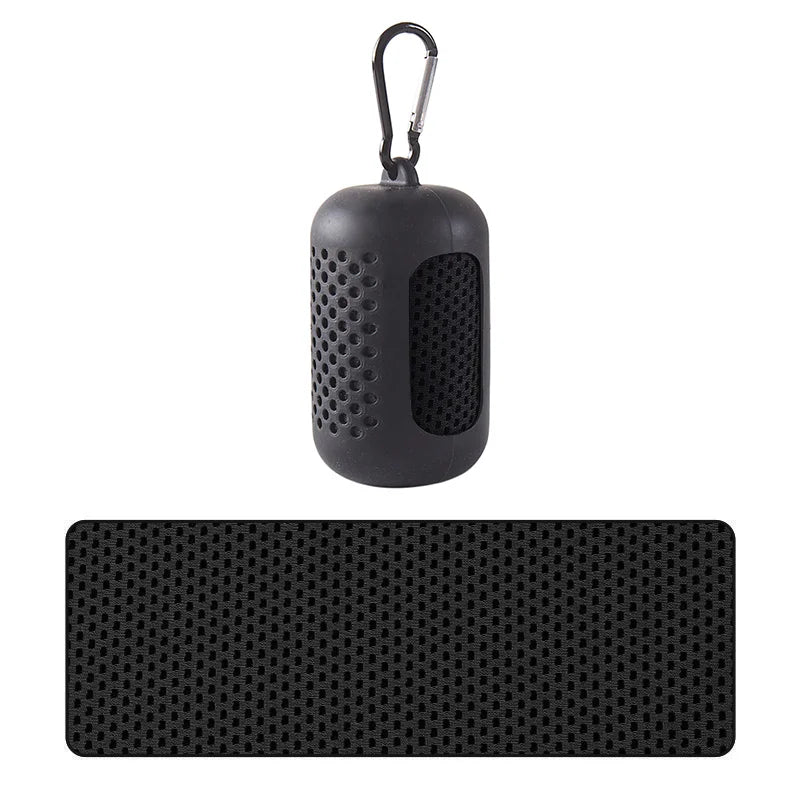 Cooling Towel & Silicone Bag – Fast Drying Sports Beach Towel Cooling Sports Towel Babs black 30-80cm