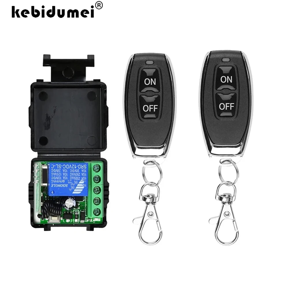 433MHz RF Wireless Relay Switch DC 12V 2-Channel Remote Control RF Relay Switch Babs