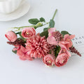 Silk Hydrangea Rose Artificial Flowers – Wedding & Home Décor Artificial Silk Flowers Babs Rose Red 2 pcs