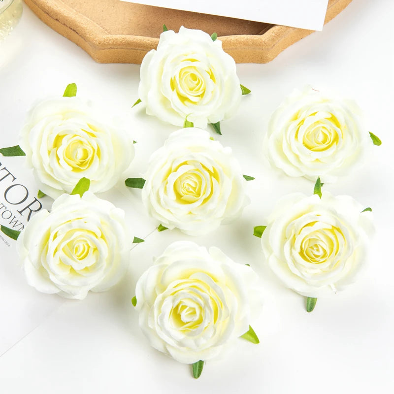 Silk Rose Artificial Flowers – Wedding, Home & DIY Décor Artificial Silk Roses Babs WHITE 10 pcs
