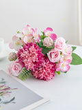 Silk Artificial Chrysanthemum Rose Bouquet – Wedding & Decor Artificial Flower Bouquet Babs color 5 5pcs