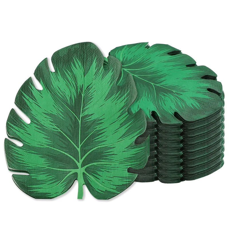 20-Pack Palm Leaf Paper Napkins | Hawaiian Luau Party Decor Party Paper Napkins Babs