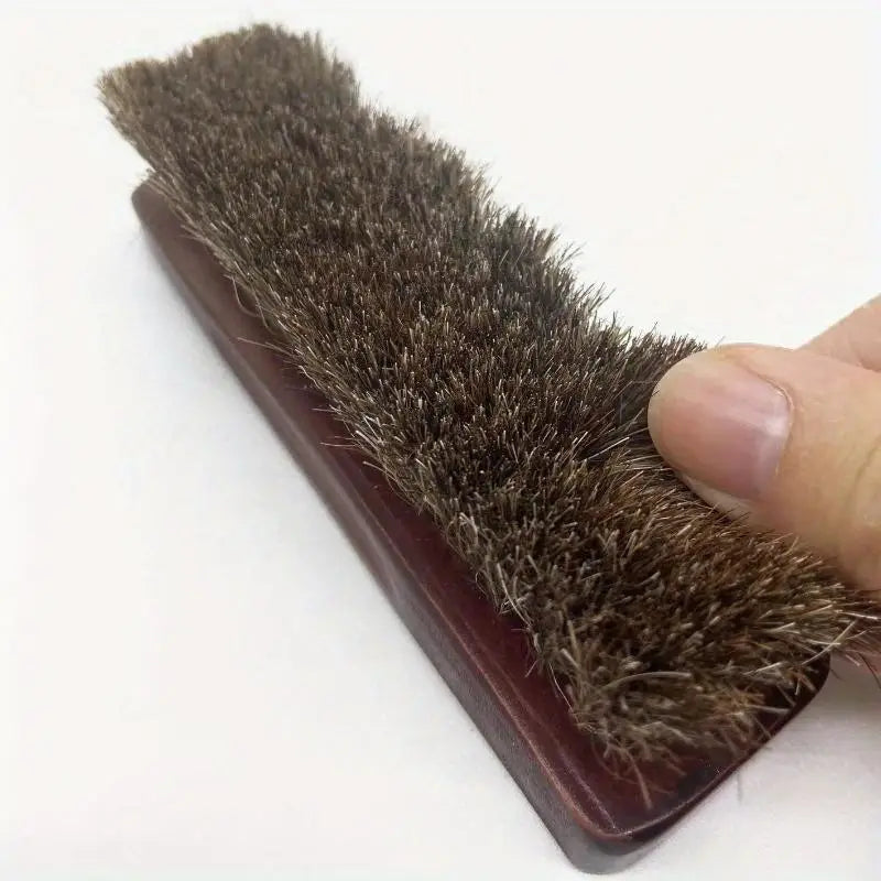 2-Pack Horsehair Shoe Brush – Leather Polishing & Cleaning Shoe Polishing Brush Babs