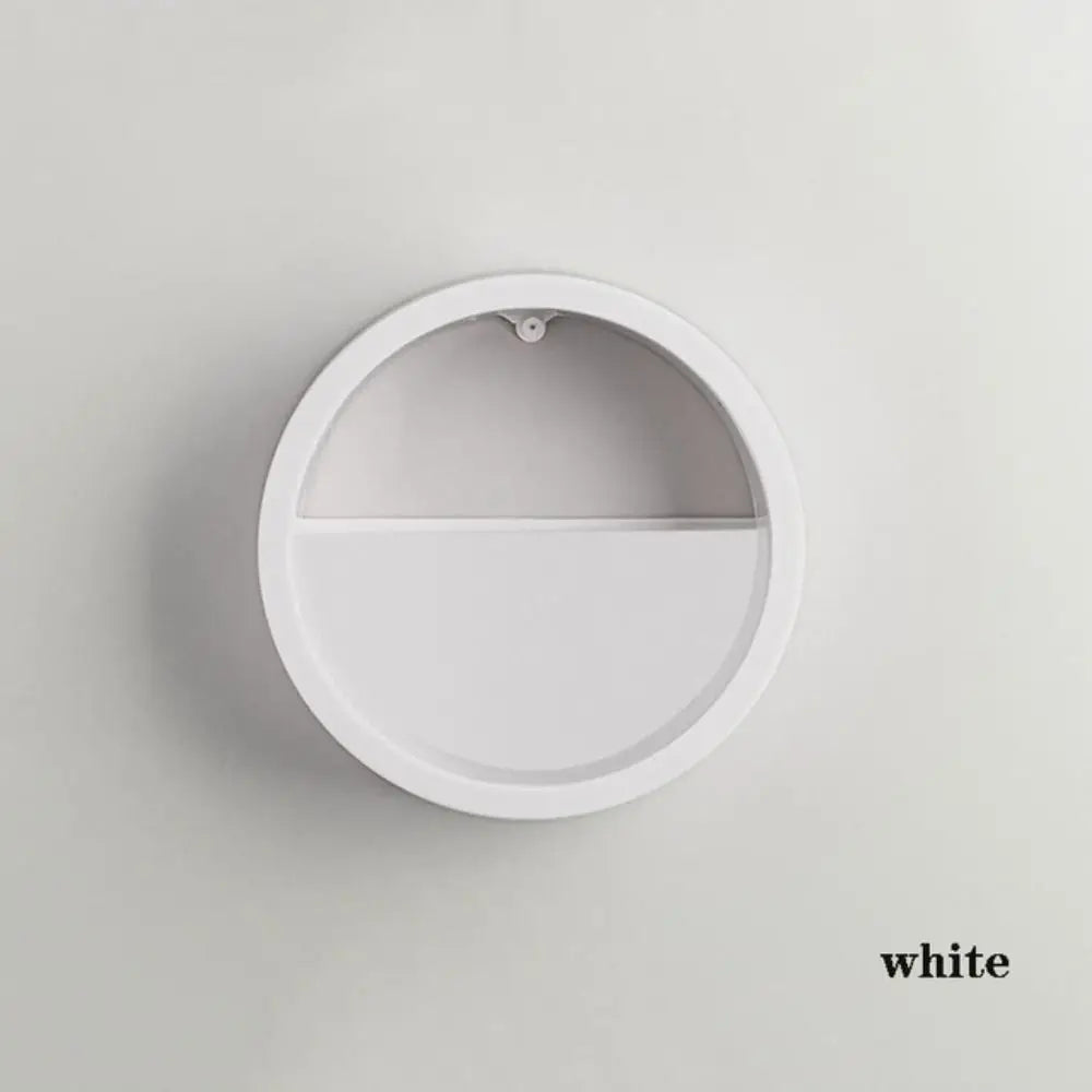 Wall-Mounted No-Drill Round Flower Pot | Hanging Planter Wall-Mounted Planter Babs White-18cm