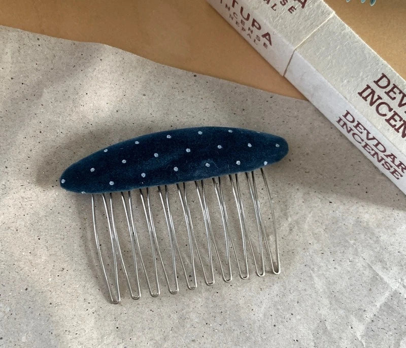 Non-Slip Flocking Hair Comb Clip for Bangs & Ball Head Hair Comb Clip Babs navy blue