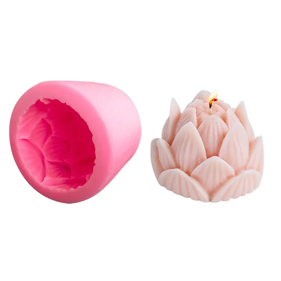 3D Lotus Silicone Mold – DIY Candle, Soap & Resin Casting Tool Silicone Casting Mold Babs