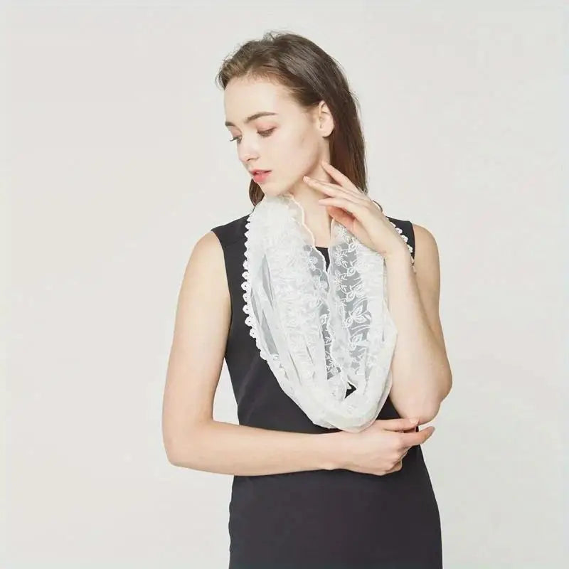 Women's Lace Mantilla Chapel Veil – Infinity Bridal Head Covering Bridal Mantilla Veil Babs