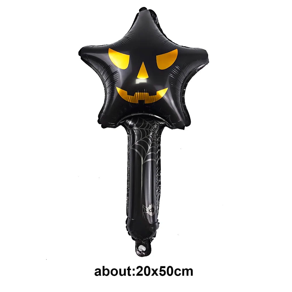 Halloween Handheld Foil Balloons – Pumpkin Ghost Skeleton 1/5/10Pc Halloween Foil Balloons Babs A-3 As pictures show 5pcs
