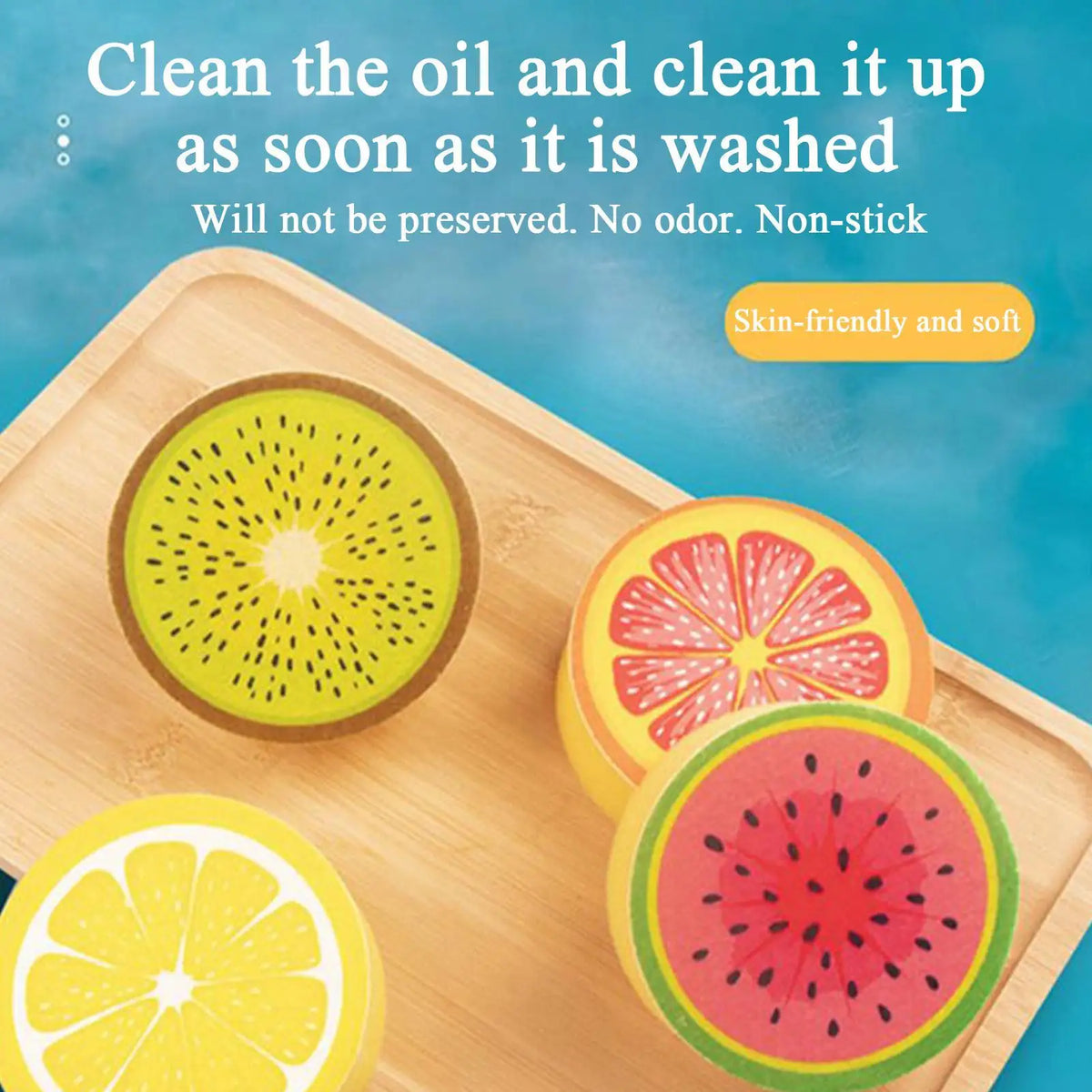Fruit-Shaped Dish Sponges – Cute Reusable Kitchen Scrubbers Kitchen Dish Sponge Babs
