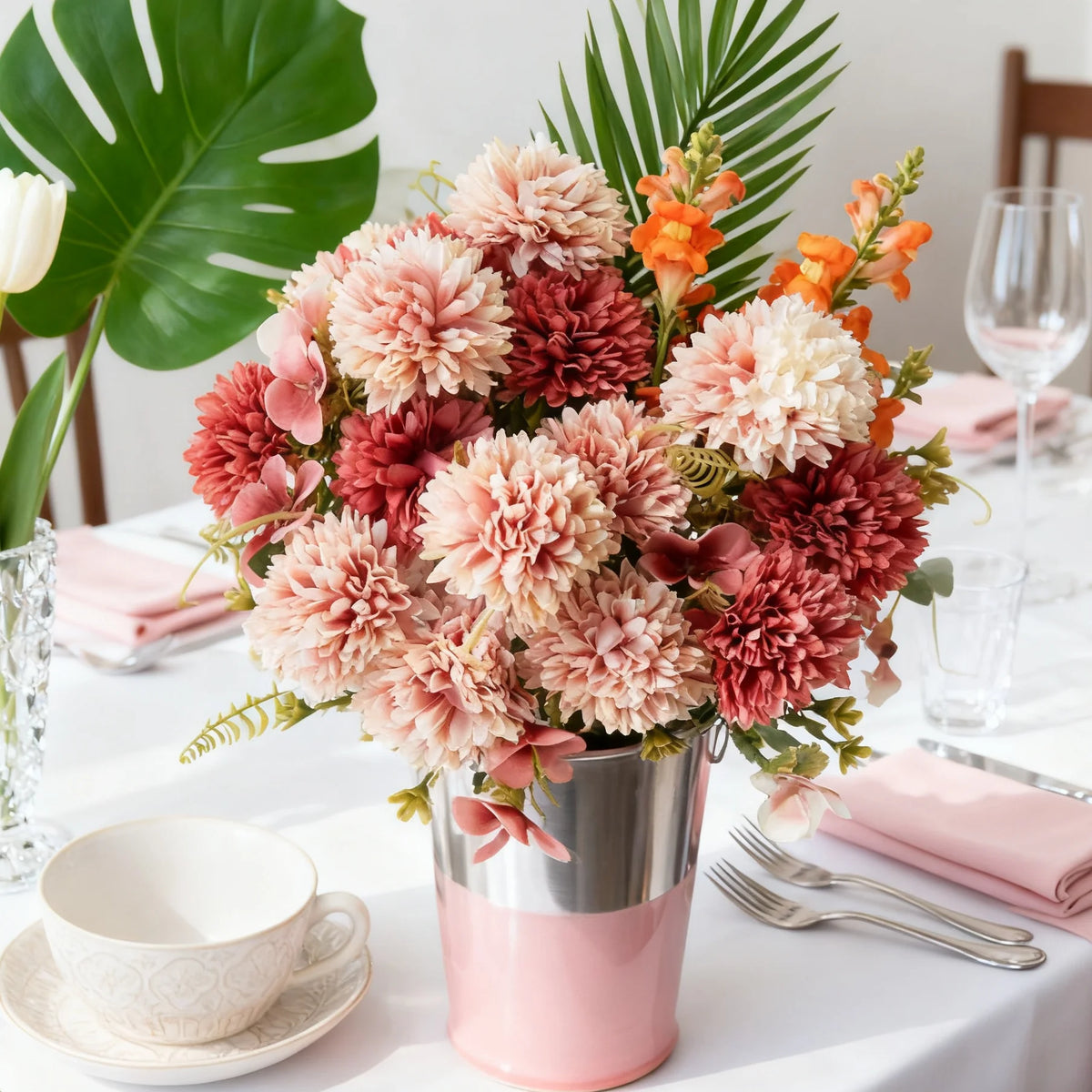 Artificial Silk Chrysanthemum Bouquet – Wedding & Home Decor Artificial Flower Bouquet Babs