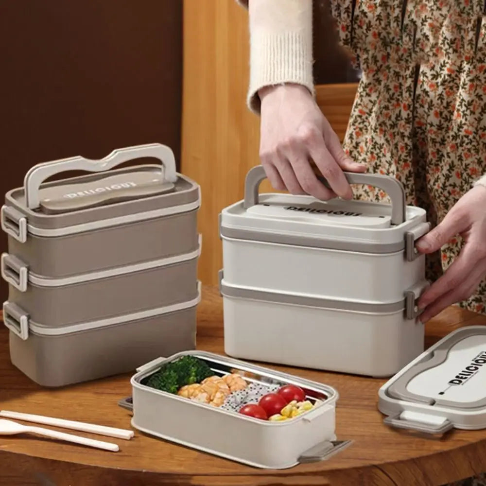 Stainless Steel Multi-Layer Lunch Box – Leak-Proof & Microwaveable Lunch Box Babs