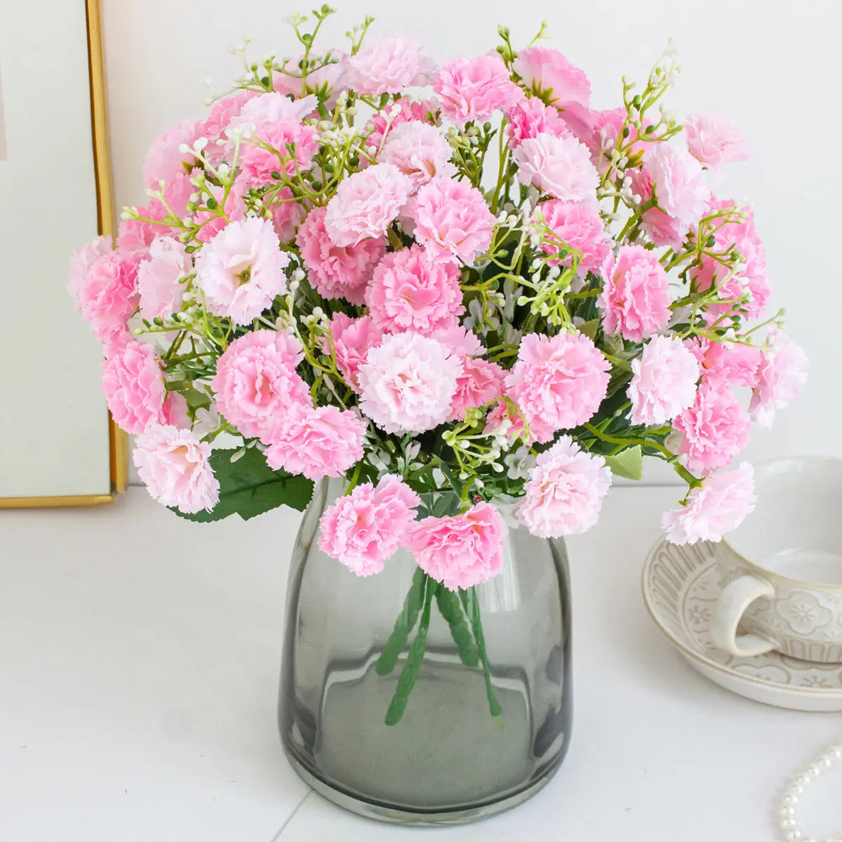 Artificial Silk Carnation Bouquet – Wedding & Home Décor Artificial Flower Bouquet Babs