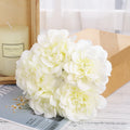 5PCS Silk Peony & Rose Artificial Flowers for Home & Wedding Decor Artificial Silk Flowers Babs White