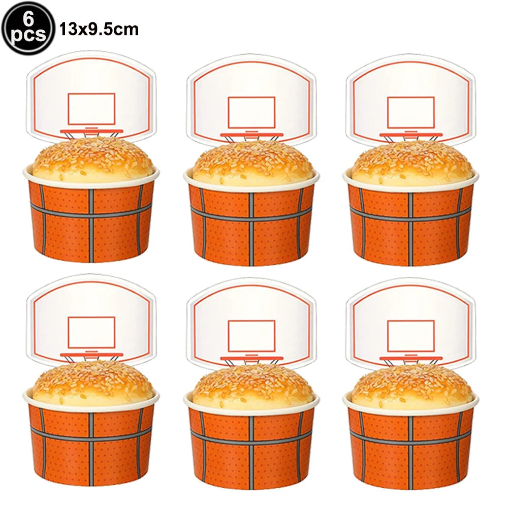 Basketball Party Supplies – Plates, Cups, Popcorn Boxes & Curtain Party Supply Set Babs bowl