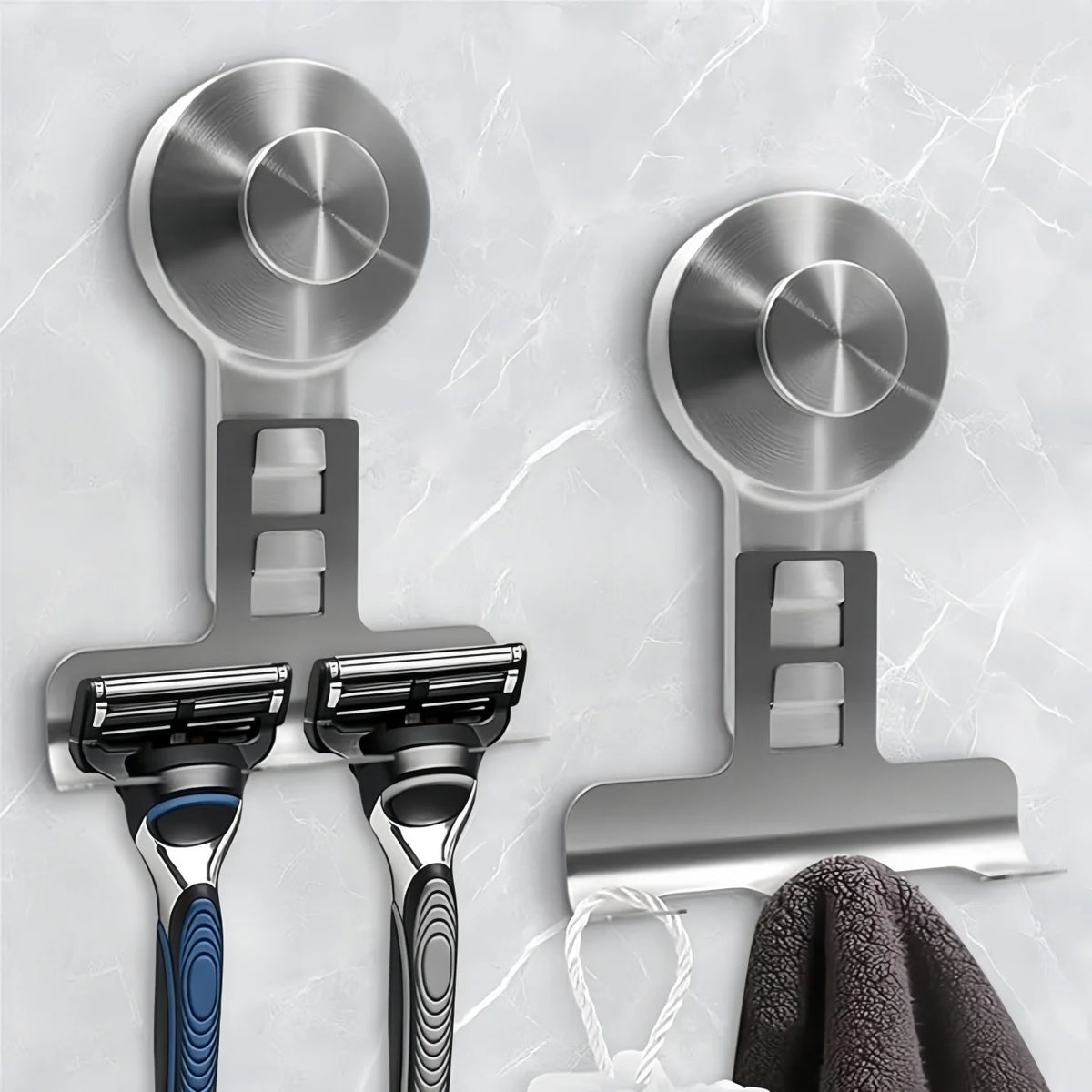 3-Hook Suction Cup Razor Holder – Stainless Steel Shower Hook Shower Razor Holder Babs