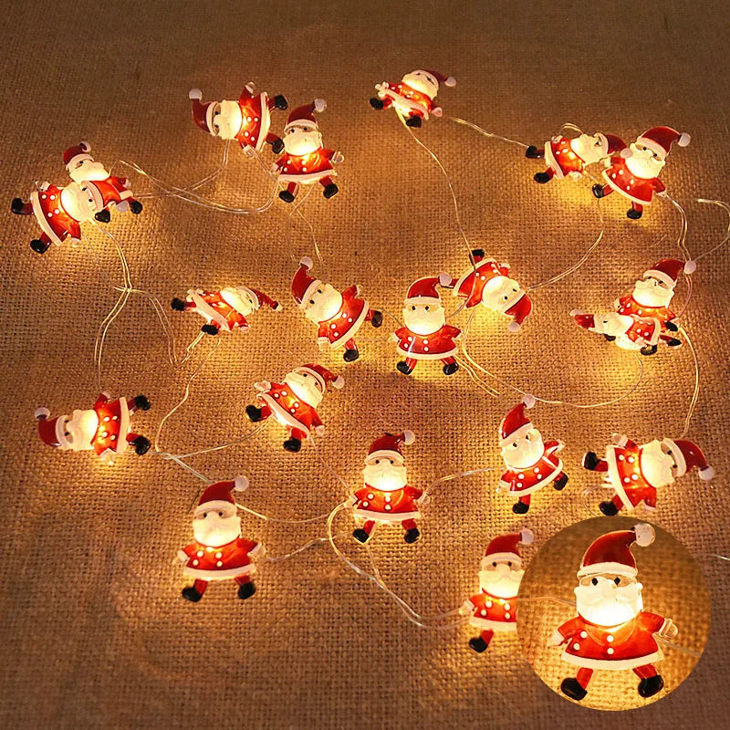 2M 20-LED Santa Snowflake String Lights – Christmas Tree Decor Christmas String Lights Babs