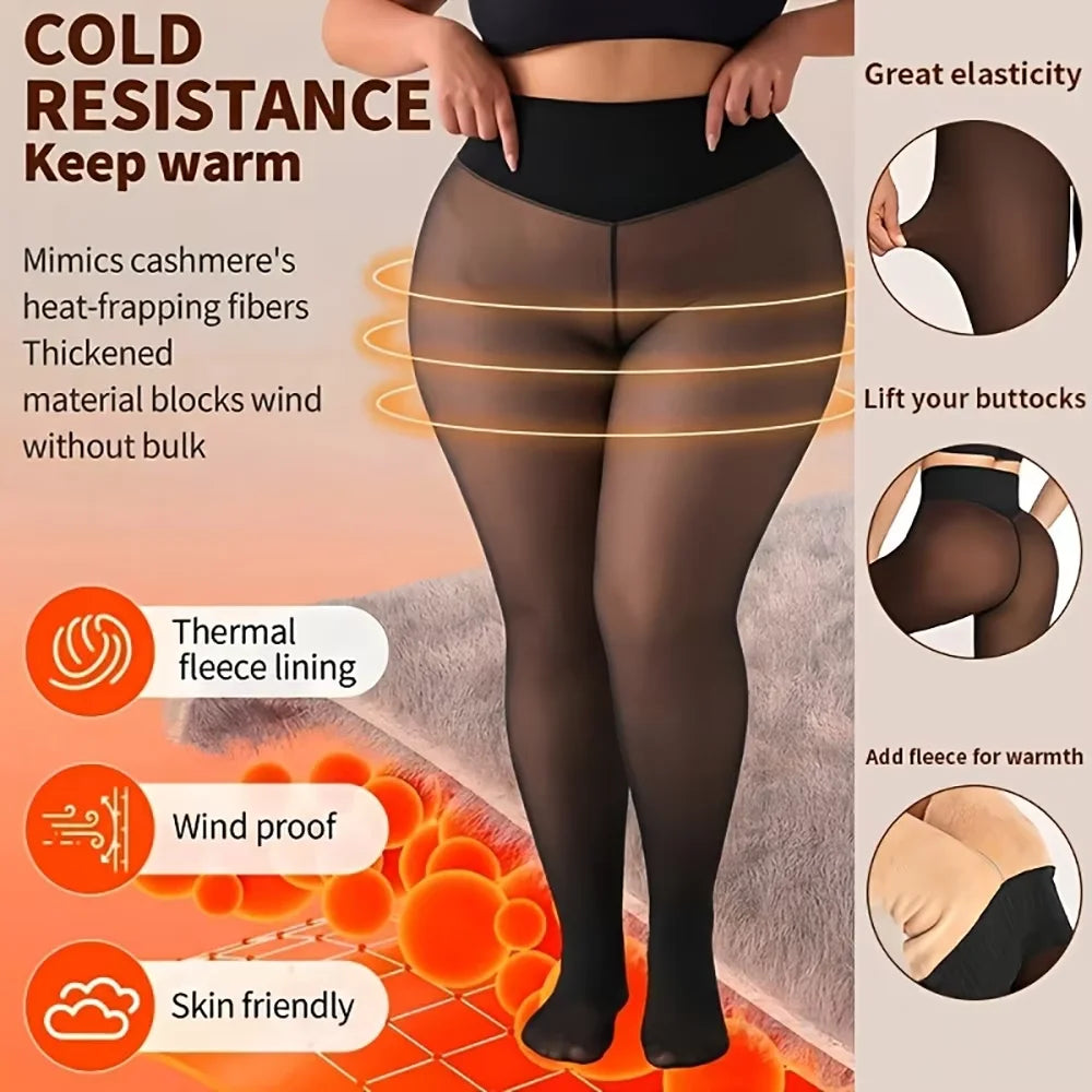 Women's Fleece Lined Thermal Tights – Warm Winter Leggings Thermal Fleece Tights Babs