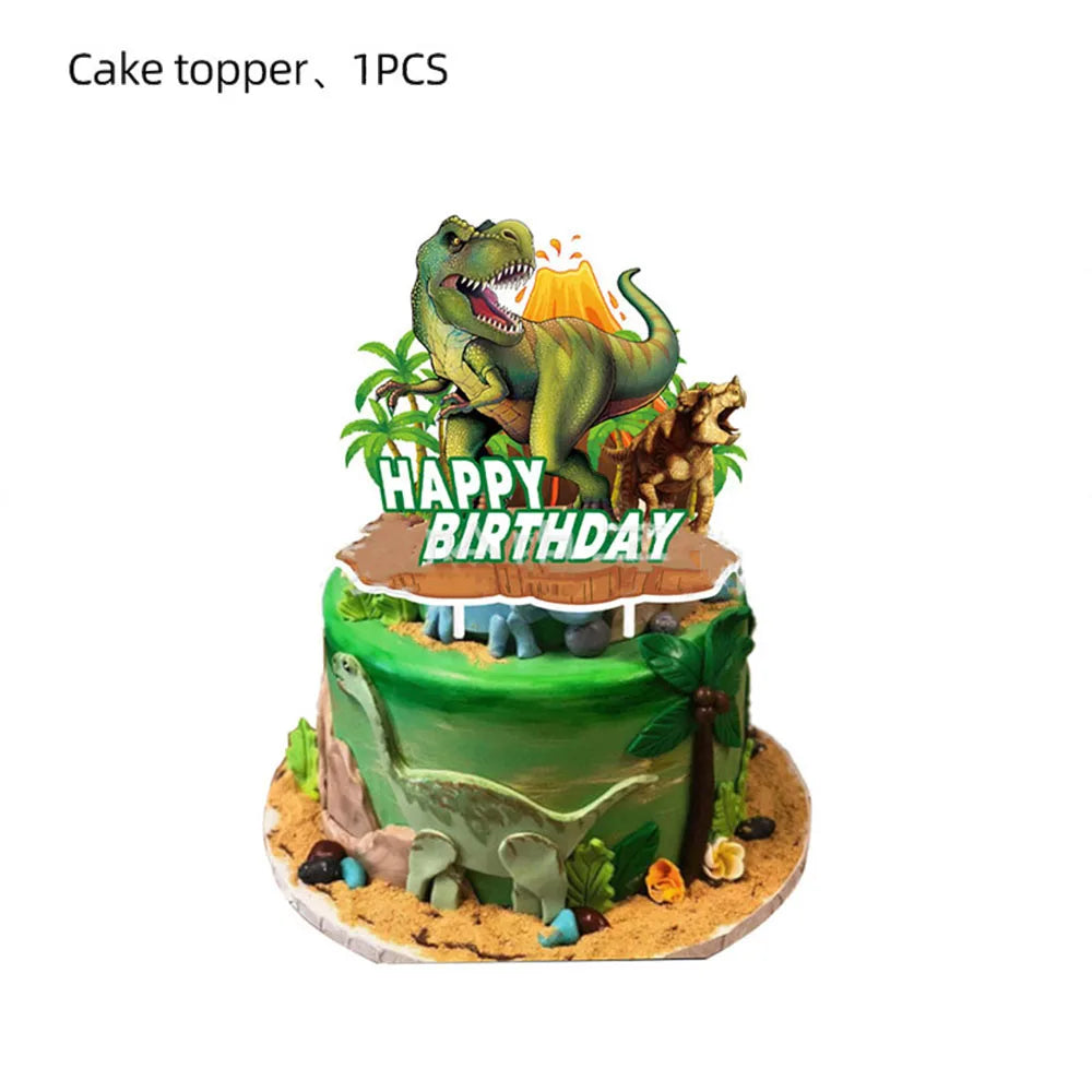 Dinosaur Cupcake Toppers & Cake Decor – Kids Birthday Party Cake Toppers Babs 1pc cake topper as show