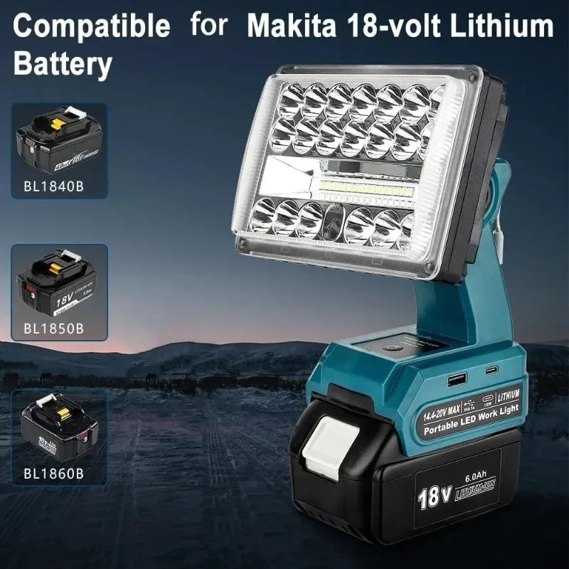 28W LED Work Light USB-C | Fits Makita, Milwaukee, Bosch, Ryobi LED Work Light Babs