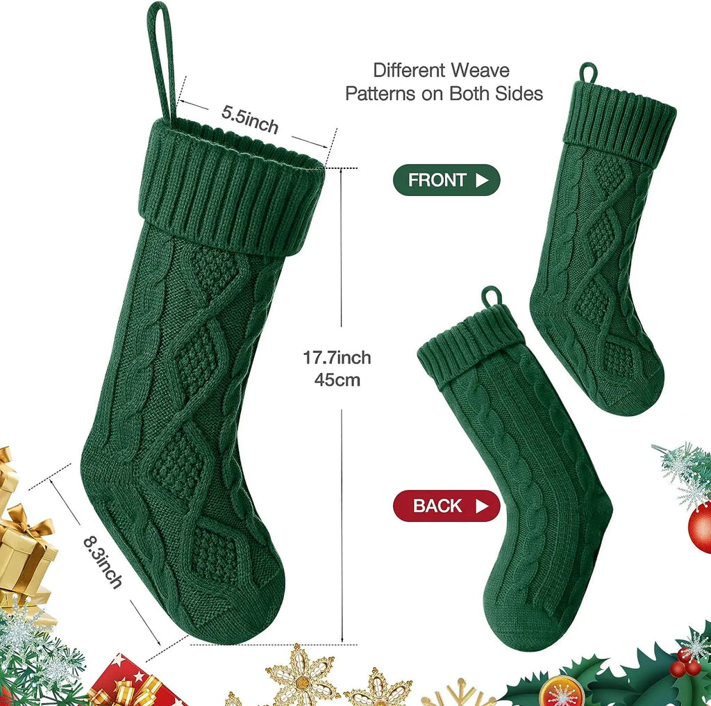 Large Cable Knit Christmas Stockings for Kids & Family Christmas Stocking Babs