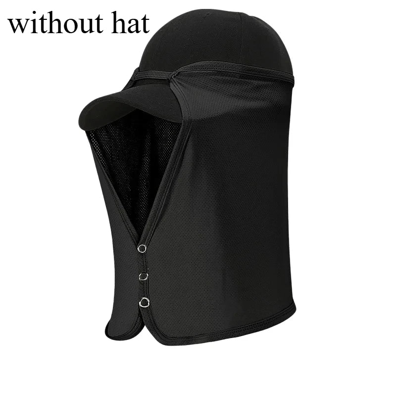 UPF 50+ Outdoor Face & Neck Sun Cover – Quick-Dry Cycling Veil Outdoor Sun Veil Babs black