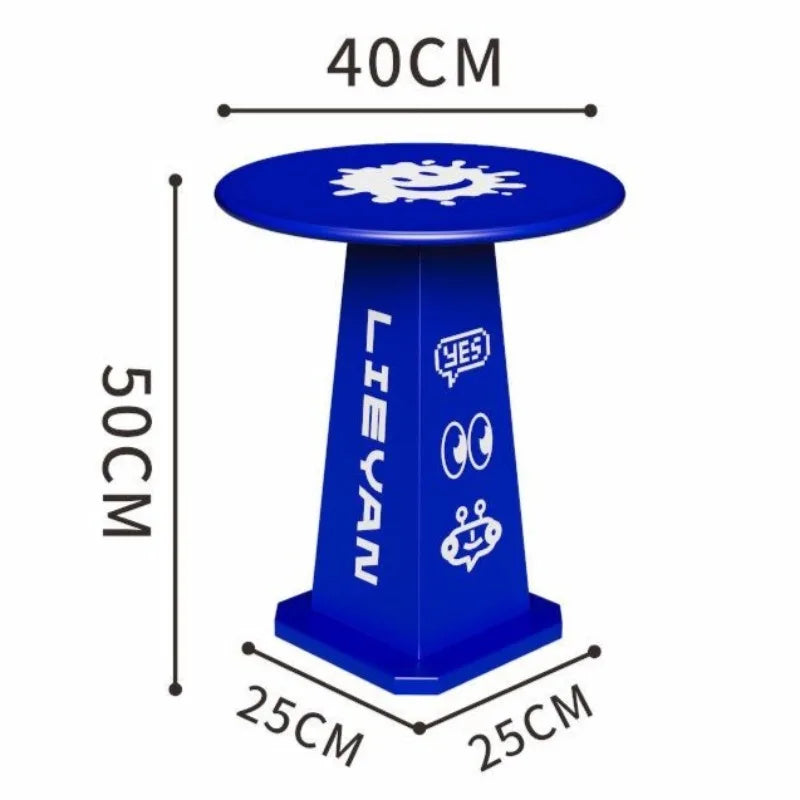 Modern Round Metal Side Table | Minimalist Living Room Coffee Table Round Side Table Babs Blue
