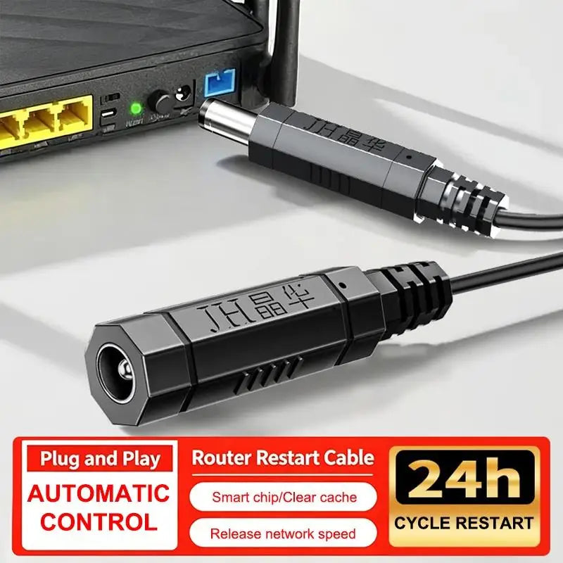Router Auto Restart DC Power Cable – 24H Smart Cycle Reboot Router Power Cable Babs