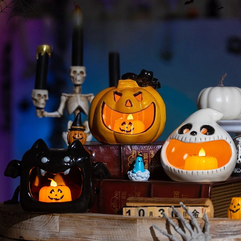 Halloween Ceramic Ghost Candlestick – Pumpkin Bat Candle Holder Ceramic Candle Holder Babs