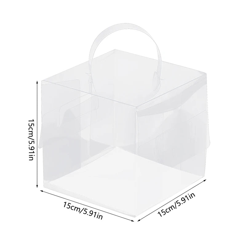 Transparent Cake Box with Handle – Cupcake Gift Packaging 5/2Pcs Cake Packaging Box Babs