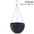Macrame Hanging Plant Pot | Outdoor Flower Planter Basket Hanging Plant Basket Babs Black-S