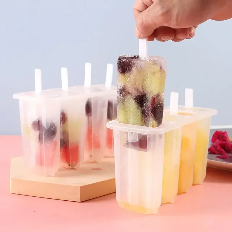 4-Hole Popsicle Mold – DIY Ice Cream & Fruit Ice Pop Maker Popsicle Mold Babs