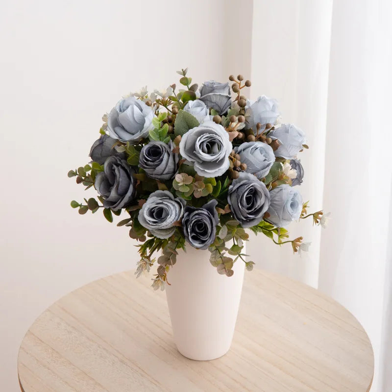 Silk Rose Artificial Flower Bouquet – Wedding & Home Decor Artificial Flower Bouquet Babs