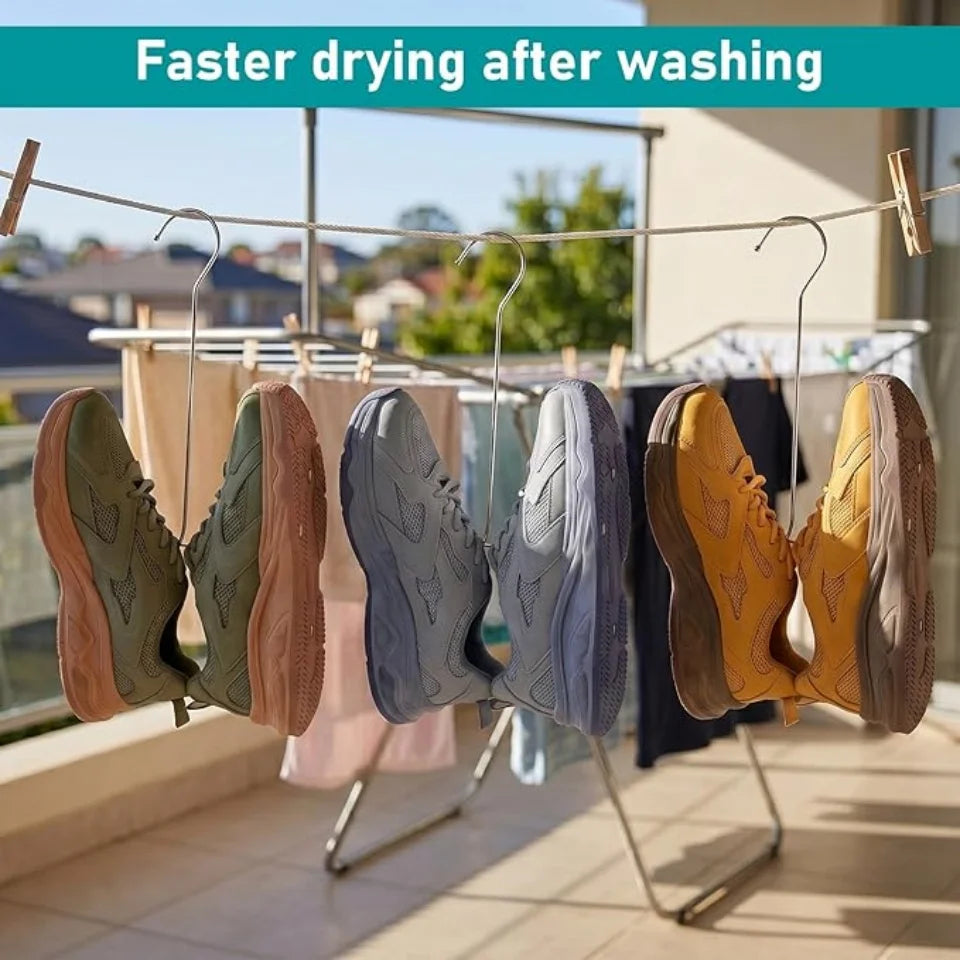 Stainless Steel Hanging Shoe Rack – Double Hook Drying Rack Shoe Drying Rack Babs