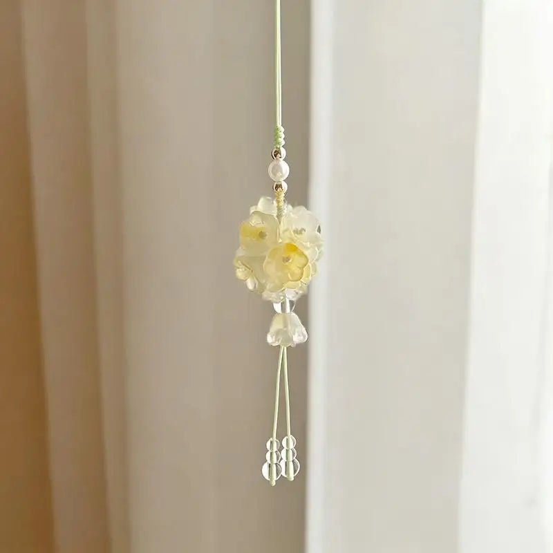Bellflower Tassel Car Rearview Mirror Pendant Ornament Car Hanging Ornament Babs A10