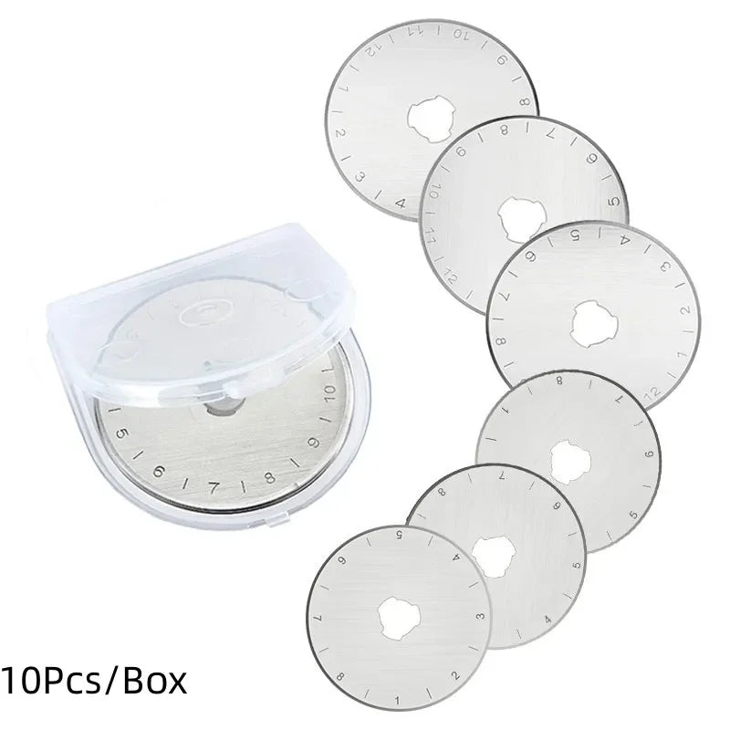 10-Pack 45mm Rotary Replacement Blades – Fabric, Leather & Crafts Rotary Cutter Blades Babs