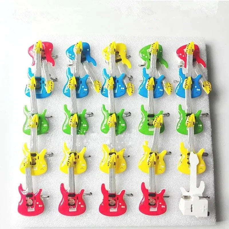 Guitar LED Flashing Brooch Pin – Light-Up Glow Badge Party Accessory LED Brooch Pin Babs