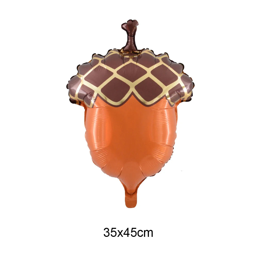 Thanksgiving Foil Balloons & Maple Leaf Banner Party Decor