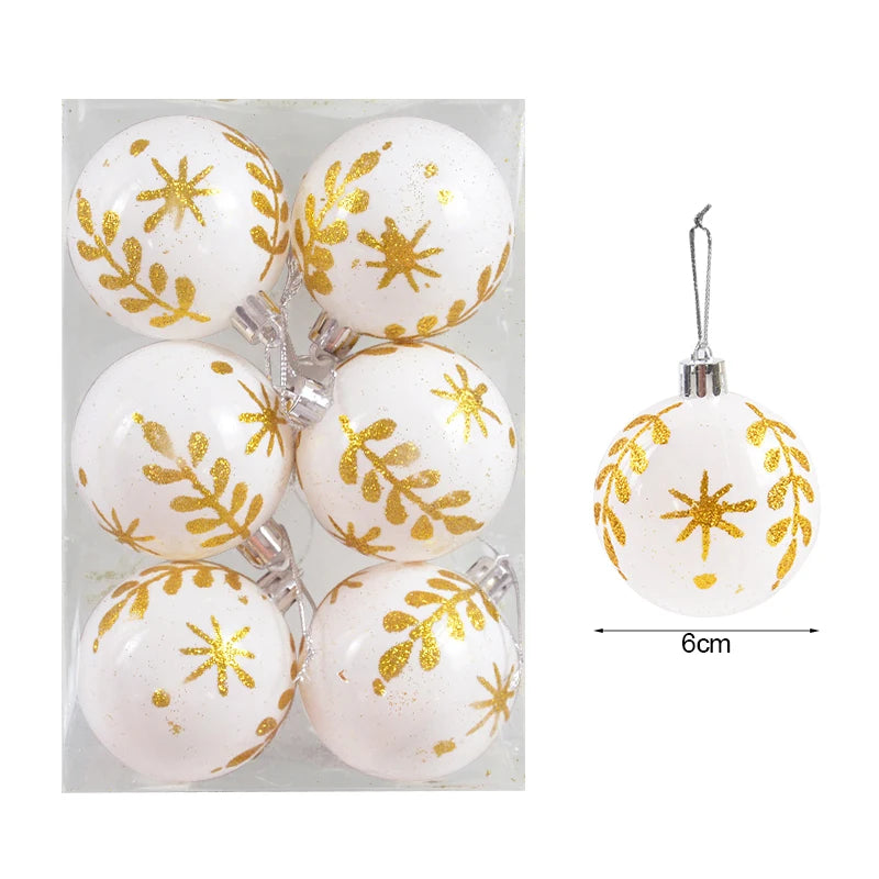 6-Pack 6cm Christmas Ball Ornaments – Xmas Tree Pendants Christmas Ball Ornaments Babs