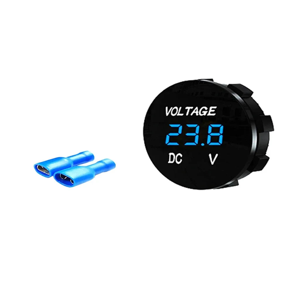 Universal DC LED Digital Voltmeter 5–48V Battery Voltage Monitor Digital Voltage Meter Babs Convex-Blue