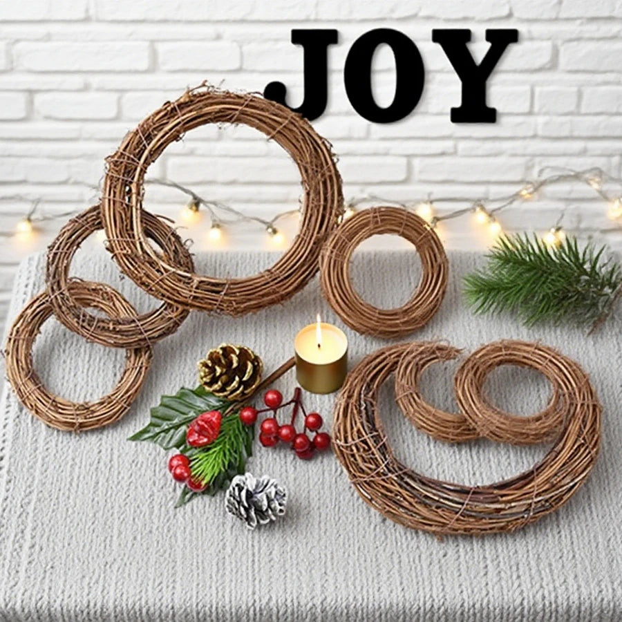 Artificial Rattan Wreaths 2/4 Pcs – Wedding & Christmas Decor Decorative Wreath Set Babs
