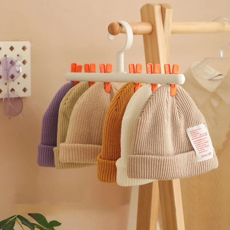 6-Clip Hat & Sock Organizer Rack | Closet Wardrobe Hanger Closet Organizer Rack Babs