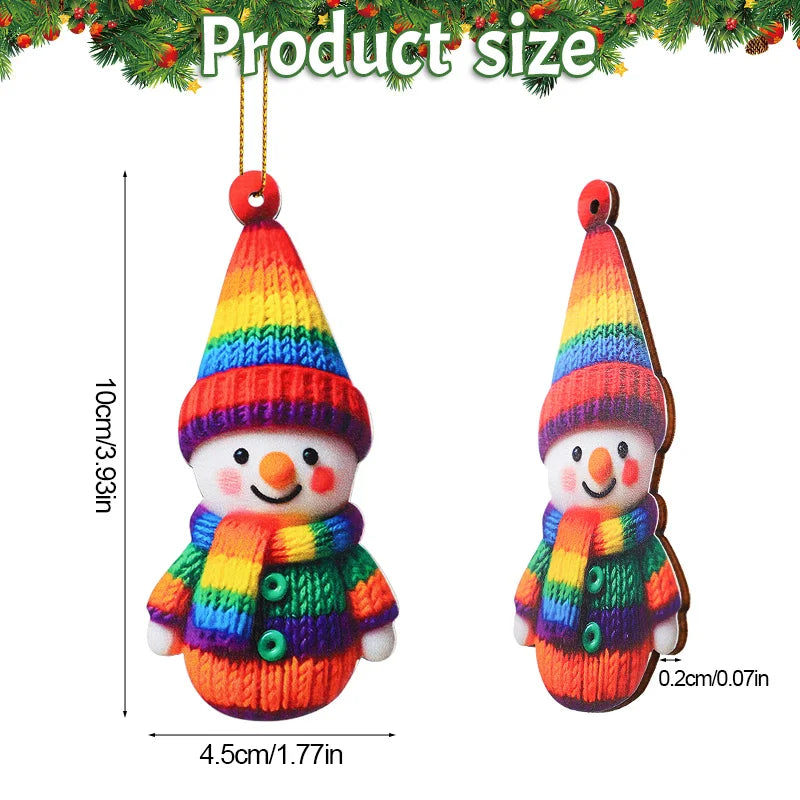 16pcs Snowman Wooden Christmas Ornaments – Xmas & New Year Decor Christmas Tree Ornaments Babs