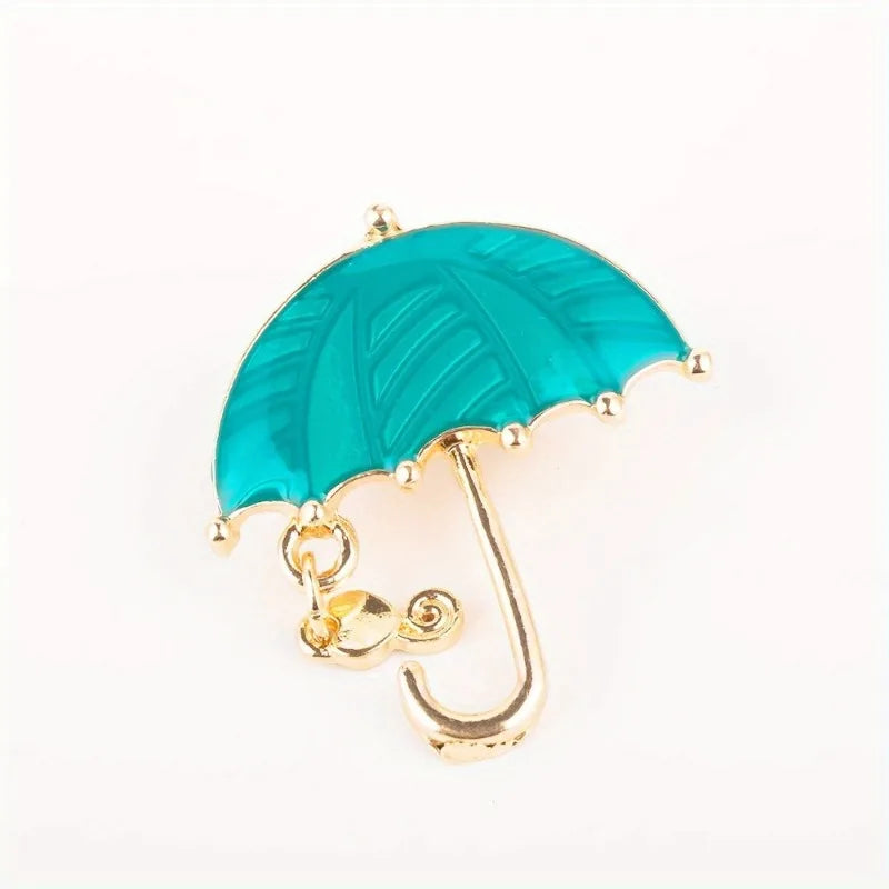 Enamel Umbrella Brooch Pin – Bling Collar Clip & Scarf Buckle Enamel Brooch Pin Babs