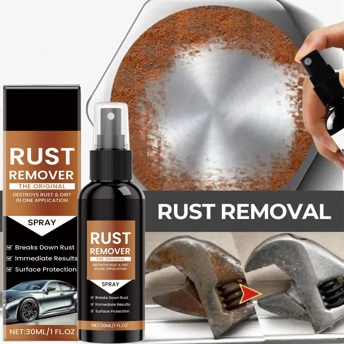 Rust Remover Spray for Car Wheels & Metal Surfaces — 30ml Rust Remover Spray Babs 1pcs