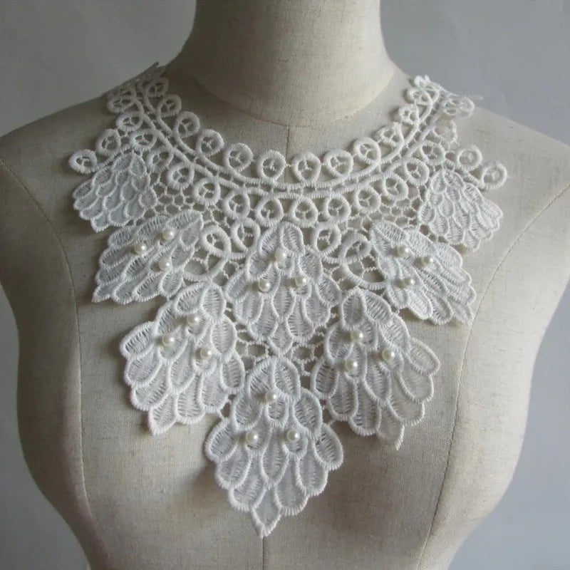 Pearl Lace Collar Trim – DIY Embroidery Sewing Lace Fabric Lace Fabric Trim Babs