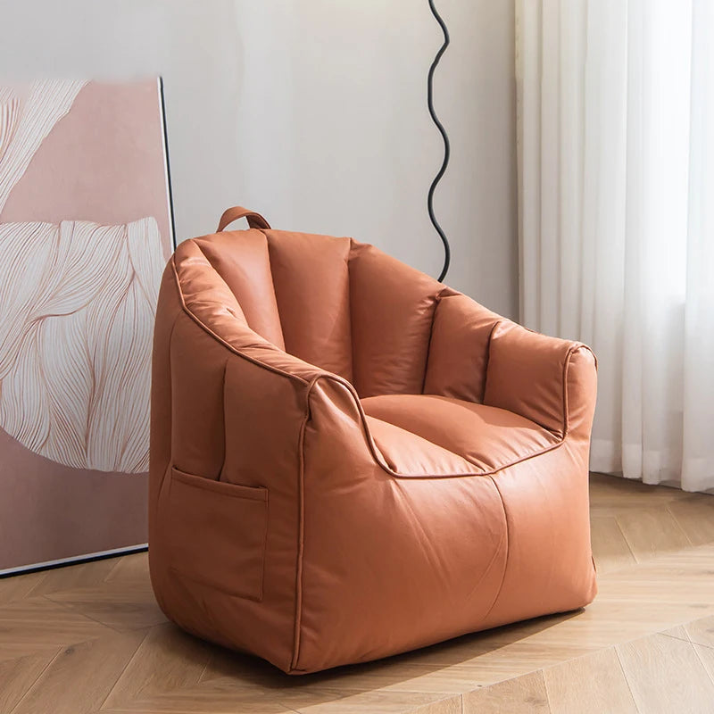 Modern Bean Bag Sofa – Single Seat, High-Density Sponge Bean Bag Sofa Babs Red