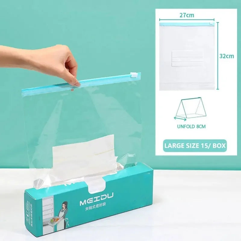 Resealable Zip Storage Bags Variety Pack – 50 Bags, 3 Sizes Food Storage Bags Babs 27x32cm(15pcs)