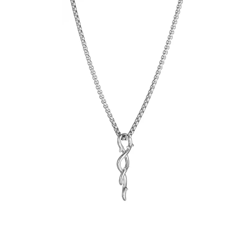 Men's Thorns Pendant Necklace – Hip Hop Minimalist Style Pendant Necklace Babs silvery