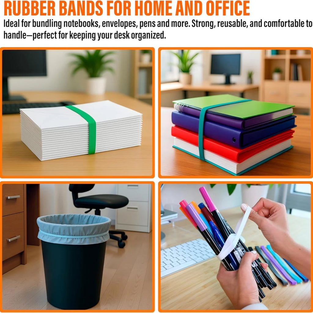 Silicone Elastic Bands for Planners, Books & Kitchen (6/12 Pcs) Silicone Elastic Bands Babs
